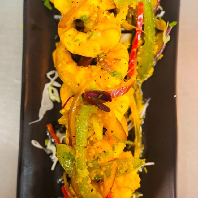 Gulab Garlic Shrimp.