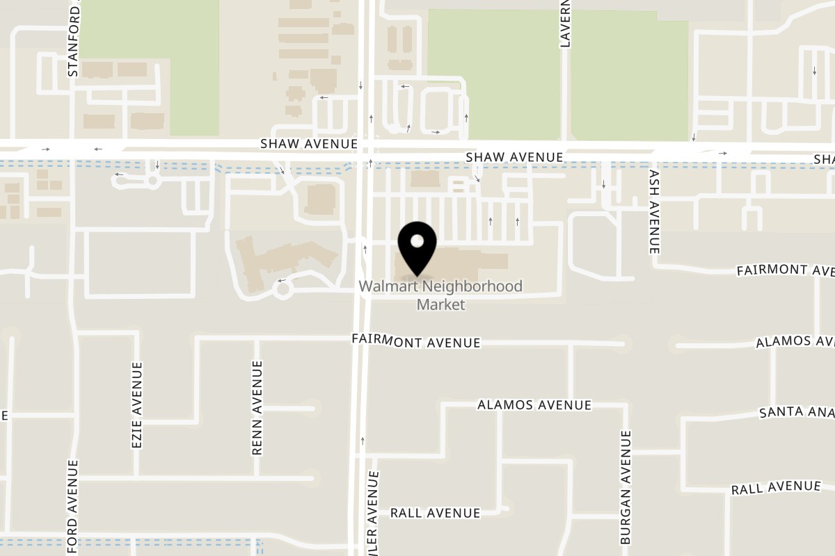Map showing the location of Gulab Indian Bistro on 1820 Shaw Ave in Clovis